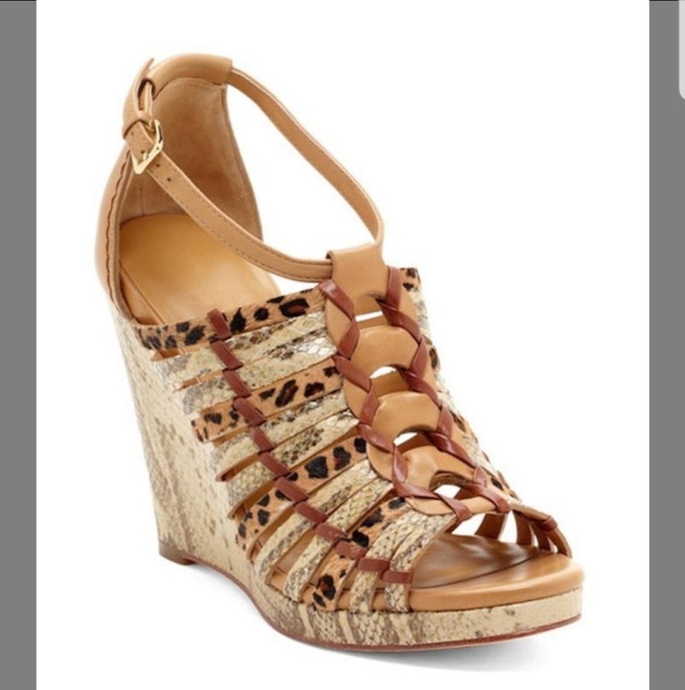 Cole Haan Brown Fur Animal Minka Air Wedge Beige C